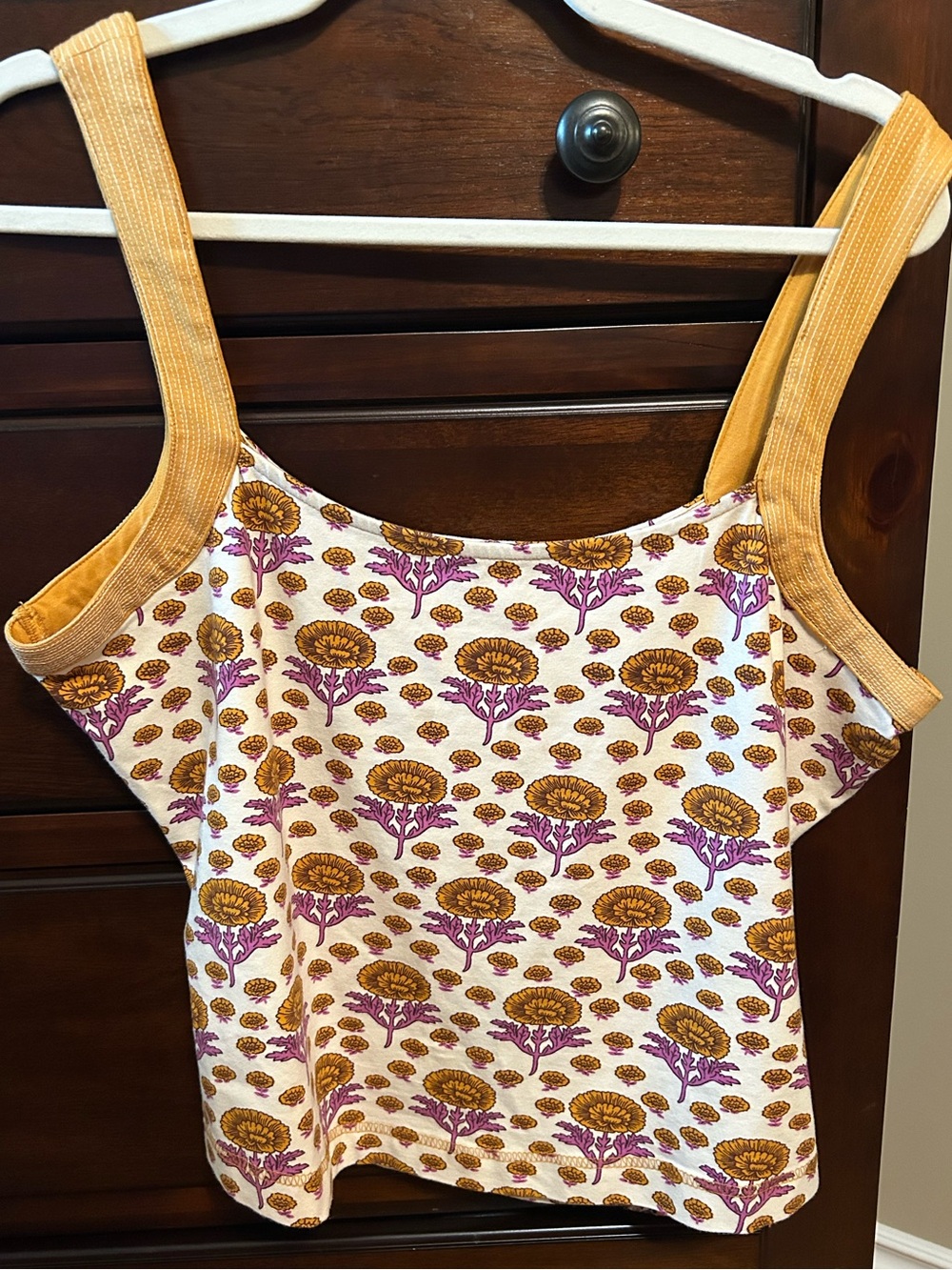 Maeve Women’s Floral Tank Top in Yellow and Purple